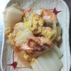 お腹にやさしい★鮭と白菜の味噌炒め